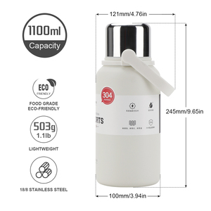 Chất lượng cao <span class=keywords><strong>1.1L</strong></span> phích trà du lịch nồi chân không cách nhiệt đôi tường thép không gỉ chai phích <span class=keywords><strong>Flask</strong></span> với xử lý - Product Image 6