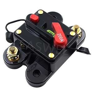Protecteur de moteur de surcharge de bloc de fusible en ligne Audio <span class=keywords><strong>12</strong></span> V-24V DC <span class=keywords><strong>12</strong></span> Volt pour <span class=keywords><strong>disjoncteur</strong></span> marin SUV de voiture avec réinitialisation manuelle 200A - Product Image 6