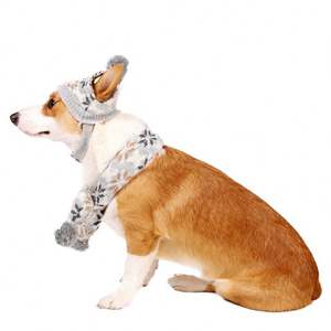 سترة كلاسيكية رائجة للكلاب والقطط، ملابس محبوكة بياقة مطاطية للارتداء الخارجي، مصنوعة من البوليستر والكتان والقطن والجينز مع طباعة - Product Image 3