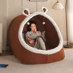 Human-sized dog bed/lazy sofa, extra-large <b>adult</b> <b>tent</b> <b>for</b> <b>bedroom</b> sleeping, cartoon princess foldable pink rabbit <b>tent</b>. - Product Image 2