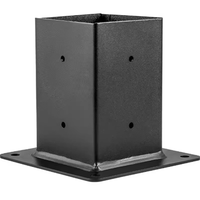 Support triangulaire simple face en acier inoxydable industriel 4x4, épaisseur 2mm, thermolaqué pour poutres en bois traitées thermiquement, gazebo DIY
