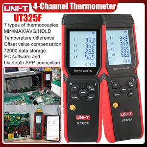 UT325F Digital Thermometer 4 Channel <b>Temperature</b> <b>Data</b> <b>Logger</b> K J T E R S N Type Thermocouple Tester for <b>Data</b> - Product Image 2