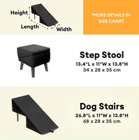 Rampe et escalier convertible 2-en-1 pour chien, pliable, en plastique et bois, marchepied pour animaux de compagnie, pour petits chiens âgés, soutien articulaire, antidérapant