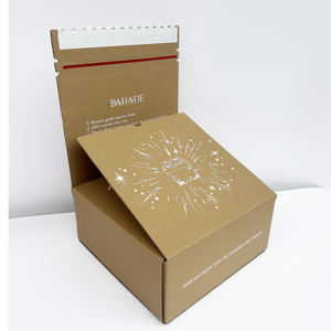 Custom Logo Embossed <b>Recycled</b> Corrugated Tear Strip Self Sealing Shipping <b>Boxes</b> Cosmetic Skin Care Packaging Cartons - Product Image 3