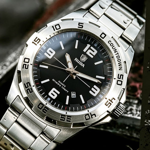 Reloj <span class=keywords><strong>RUDA</strong></span> 8604 para Hombre, Estilo Deportivo, Luminoso, Resistente al Agua, Movimiento <span class=keywords><strong>de</strong></span> Cuarzo, Correa <span class=keywords><strong>de</strong></span> Acero Inoxidable, Fecha y Segundero - Product Image 1