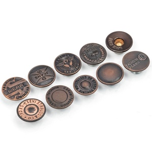 Boutons personnalisés avec logo, rivets métalliques en laiton antique gravés, style à tige en fer pour veste - Product Image 2