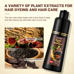 Shampoo colorant pour cheveux au ginseng en gros, OEM, 250 ml, teinture capillaire noire permanente, shampooing pour usage domestique, sans ammoniaque - Product Image 3