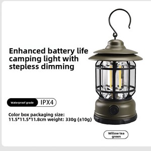 Retro <b>Oil</b> <b>Lamp</b> Outdoor Camping Light Rechargeable Stepless Dimming Rainproof Portable Tent <b>Lamp</b> LED - Product Image 3