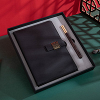 Ensemble cadeau d'entreprise personnalisable en 4 pièces : carnet, stylo, marque-page et clé USB avec logo pour événements commémoratifs d'entreprise