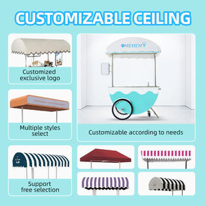 MEHEN MR4 MR6 MR8 Chariot de crème glacée portable à refroidissement puissant, mini chariot de table pour churros, chariot de présentation de crème glacée - Product Image 3