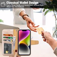 Étui de luxe pour iPhone 14 12 13 Pro Max, étui à rabat en cuir, portefeuille pour téléphone portable, coque magnétique antichoc avec porte-cartes