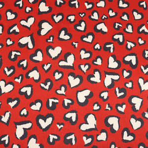 Tissu en satin extensible à imprimés cœur, étoffe m pour confection de vêtements de femme - Product Image 5