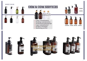 Set di Dispenser Triplo da 500ml per Sapone Liquido, Shampoo e Balsamo OEM/ODM Personalizzato, Montaggio a Parete, Accessori da <span class=keywords><strong>Bagno</strong></span> per Hotel - Product Image 4
