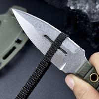 Couteau à lame fixe d'extérieur en acier inoxydable 3Cr13, couteau tactique avec manche en fibre de nylon et étui, personnalisation OEM pour le camping