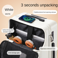Nouveauté : Valise vintage multifonctionnelle avec chargement USB et ouverture frontale pour ordinateur portable