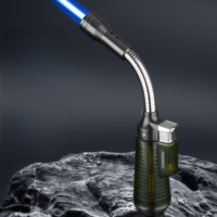 Allumeurs de bougies pour cuisine extérieure BBQ 360 °   Briquet torche à rotation libre, flamme bleue, rechargeable au gaz butane, pour cigares