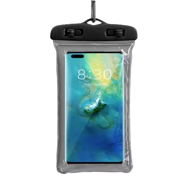 New 30 M Airbag version IPX8 Waterproof Bag Case Universal 7.2 inch Mobile Phone Bag Swim Diving Transparent Phone Case Pouch