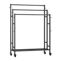 Étagère de rangement mobile à 3 niveaux en métal moderne pour serviettes, couvertures et draps, avec panier de rangement et support de séchage