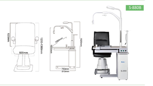 Giá đỡ và ghế kết hợp máy đa năng nhãn khoa hạng nặng S-880B, bàn kết hợp nhãn khoa tự động - Product Image 6