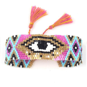 Miyuki MGB Seed Beads Trenzado Moda Hecho a mano Señoras Pulsera de Ojo Azul Turco Devil Eye Beaded Charm Jewelry Proveedor de China - Product Image 2
