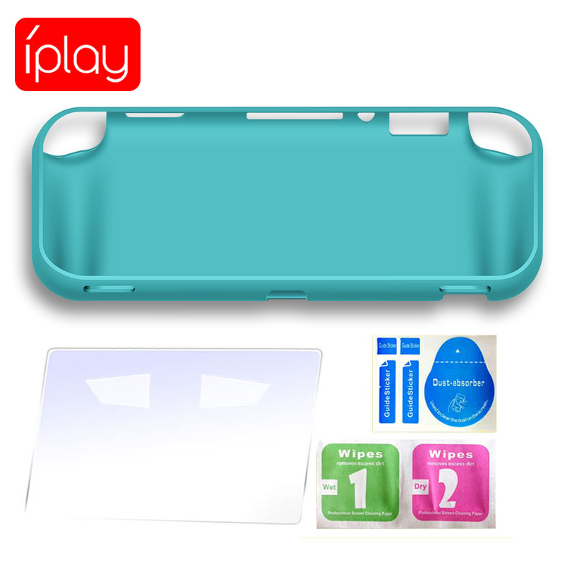 Стеклянная пленка и противоскользящий силиконовый защитный чехол два в одном для консоли Nintendo Switch lite