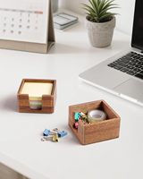 Support de notes adhésives en bois le plus vendu, organisateur de bureau polyvalent au design minimaliste pour le bureau et l'école, plateau de rangement unique