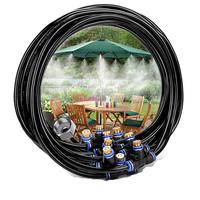 Vente en gros 8m 9 pièces buse en laiton bricolage brouillard d'eau brouillard refroidissement en acier inoxydable pulvérisateur à gâchette système basse pression jardin extérieur