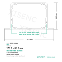 Boîtier modulaire en deux pièces d'extrusion d'aluminium de 120*65mm boîtier anodisé pour l'électronique industrielle