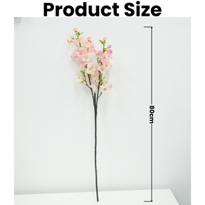 ผ้าไหมเทียมคุณภาพสูง ดอกซากุระสีขาว 2 กิ่ง สำหรับตกแต่งงานแต่งงาน - Product Image 2