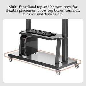 Support TV mobile contemporain, durable, écologique et réglable avec roulettes, adaptable à toutes les tailles, pour salon et chambre à coucher - Product Image 4