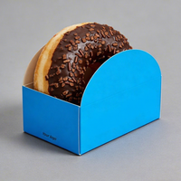 Caja de Cartón para Donuts en Forma de Arco Amarillo Personalizada, Caja Individual para Pasteles, Venta al Por Mayor