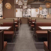 Meubles de restaurant modernes et confortables en bois pour hôtels commerciaux : banquette, canapé, table et chaises pour fast-food et café