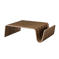Table basse en bois moderne et contemporaine avec design à panneaux pour salon et chambre à coucher, mobilier minimaliste pour la maison, table convertible