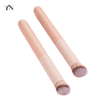 Pinceau à sourcils et eyeliner en forme de faucille, à bord couteau, liquide, ultra-fin, à angle oblique, tête plate, pour maquillage du visage