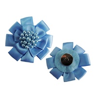 En gros Fleur Décorative de Vêtement Fait Main Fleurs De Ruban De Satin Avec Perles