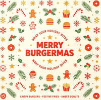 Sacs et boîtes d'emballage en papier personnalisés pour la vente à emporter de Noël, contenants alimentaires imprimés avec logo pour la restauration rapide, hamburgers, frites, beignets, gâteaux