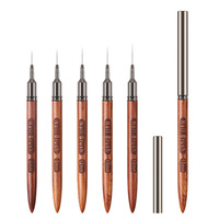 Nouveau style : Ensemble de stylos de dessin pour nail art en bois de santal avec fonctions de pointillage, de coloration et de peinture florale pour salons de manucure