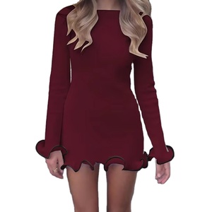 Abito floreale da donna con maniche a volant stile primavera/estate personalizzato in fabbrica abito a linea con stampa floreale abito a Modulare lungo da donna - Product Image 2