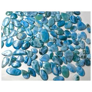 Lot de cabochons en larimar 100 % naturel de haute qualité, pierres précieuses en vrac de formes variées, 20-40 mm, 7-12 g, cirés/huileés, pour la fabrication de bijoux, en gros, OEM - Product Image 2