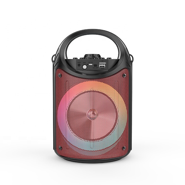 2026 Portable Home Music Speaker Party Speaker With LED Light Stereo Outdoor Big Bass Speaker Wireless Mic