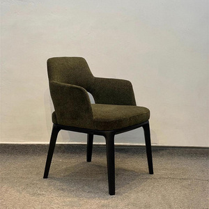 Ensemble <span class=keywords><strong>de</strong></span> chaises <span class=keywords><strong>de</strong></span> salle à manger nordique moderne à dossier haut en bois massif tissu en cuir <span class=keywords><strong>4</strong></span> chaises pour bureau à domicile parc Designer Table à manger meubles - Product Image 5