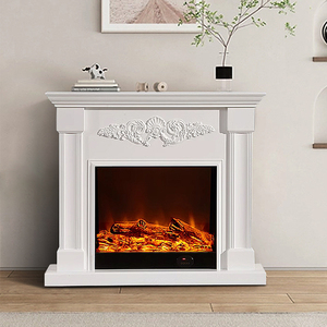 Chimenea Eléctrica Redonda de Madera Decorativa de 110V/240V, Ideal para Hogar y Hotel, con Funcionamiento en Inglés y Buenas Reseñas - Product Image 2