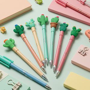 ปลอกปากกาซิลิโคนรูปต้นกระบองเพชรการ์ตูนน่ารักแบบกำหนดเองสำหรับคนรักพืช - สั่งซื้อจำนวนมากสำหรับของขวัญในห้องเรียน ของตกแต่งสำนักงาน - Product Image 4