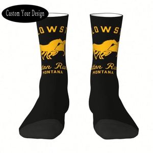Calcetines personalizados <span class=keywords><strong>Dutton</strong></span> Ranch Yellowstone para hombre, calcetines unisex de vestir con diseño novedoso - Product Image 1