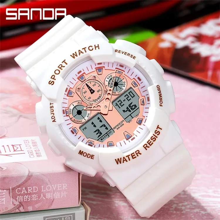 SANDA 2023 Sport Digital Watch Men Swimming 50M Waterproof Quartz Watch Multifunctional LED Electronic Wristwatch Men