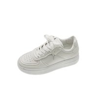 Nouvelles Chaussures de Skate Blanches Vintage 2023 pour Femmes, Style Collège Coréen et Hong Kong, à Lacets, Plateforme, Semelle Intérieure en Maille pour Sports d'Automne