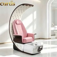 Fauteuil de pédicure électrique de luxe robuste avec siège inclinable, lampe LED 7 couleurs et massage qualité spa pour salons de manucure et spas de luxe