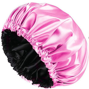 Gorro de Dormir de Satén Moderno para Mujeres y Niñas, Gorro para el Cabello de Color Sólido, Gorro de Seda de Doble Capa con Cordón Ajustable - Product Image 4
