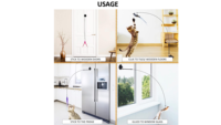 Super Ventouse Teaser avec Cloches Jouets Interactifs en Métal pour Chat et Recharges de Remplacement