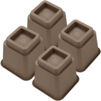 Lot de 4 rehausseurs de lit en plastique réglables noirs de 6 pouces, robustes, pour lit, canapé, table, chaise, bureau
